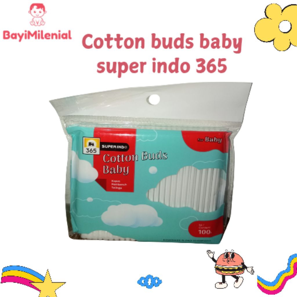 cotton buds baby super indo 365 isi 100 pcs