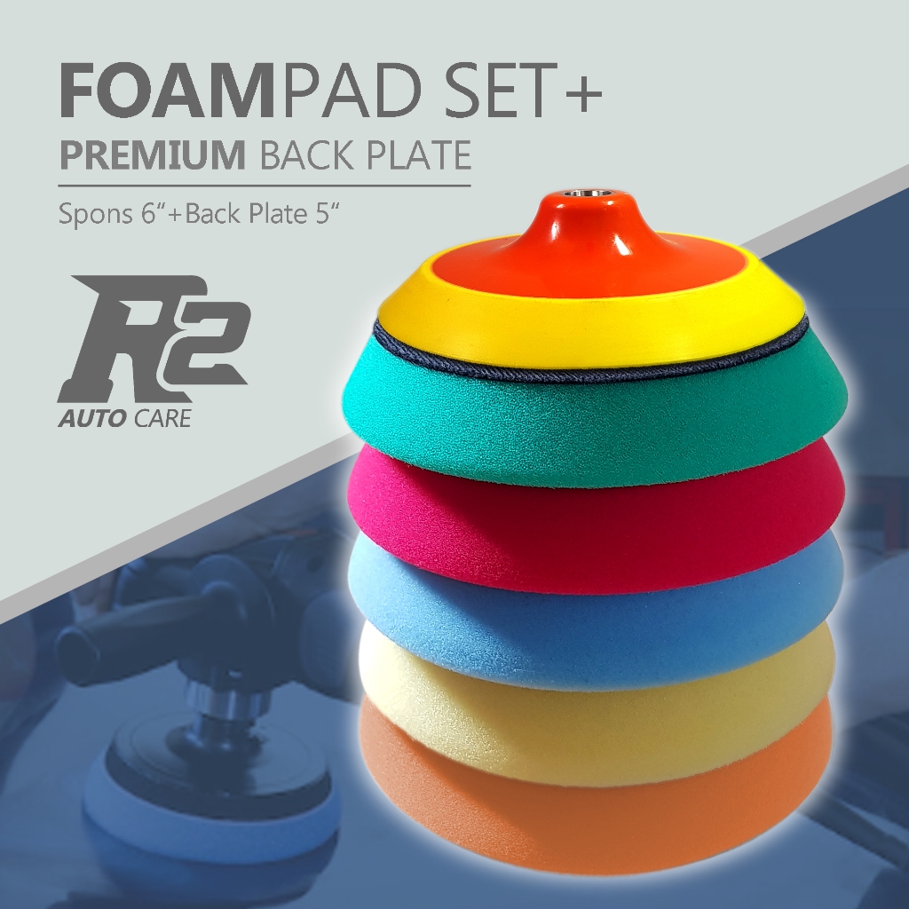 Busa Poles 6 inch / Foam Pad 6 inch R2 / 5 pcs Foam Pad 6 inch + Backing Pad Premium