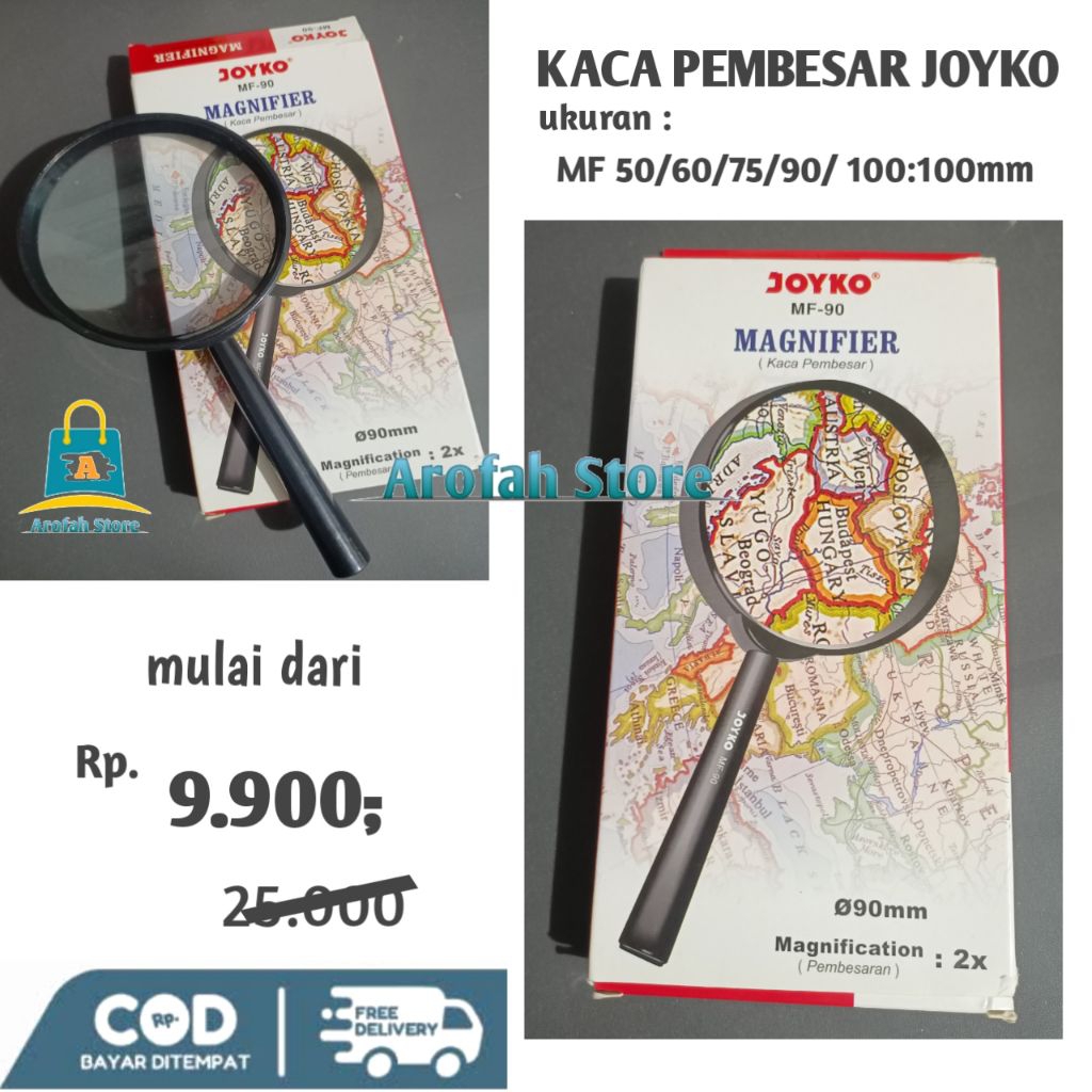 

Kaca Pembesar Magnifier JOYKO Ukuran besar MF90mm dan MF100mm ORIGINAL JOYKO