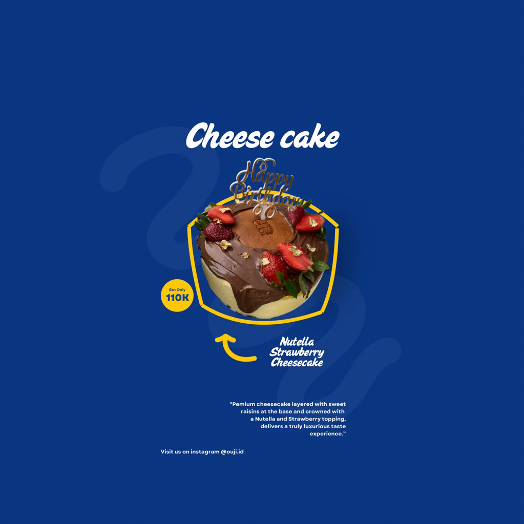 

ouji.id Nutella Srawberry Cheesecake cheese cake premium