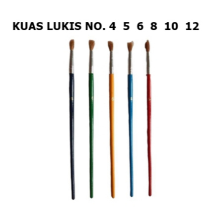 

Brush / Kuas Cat Air WARNA / Cat Minyak / Lukis / GAMBAR Acrylic Painting Brush NO 4 5 6 8 10 12