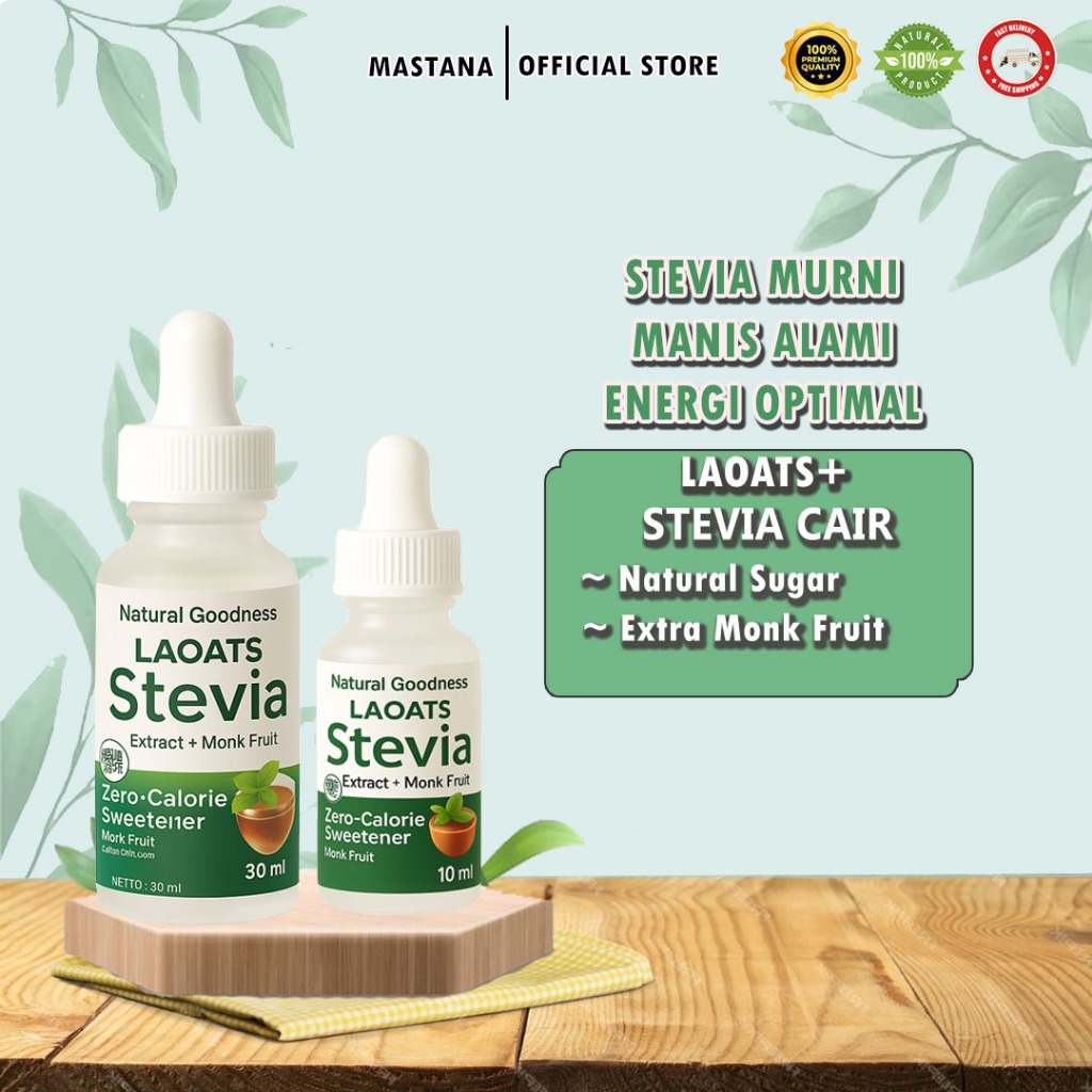 

Pemanis Stevia Alami 0 Kalori Tahan Panas, Aman untuk Diabetes & Diet Sehat Laoats