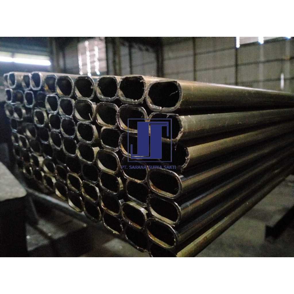 pipa besi oval 16*25 (7/8 inch) panjang 6 meter