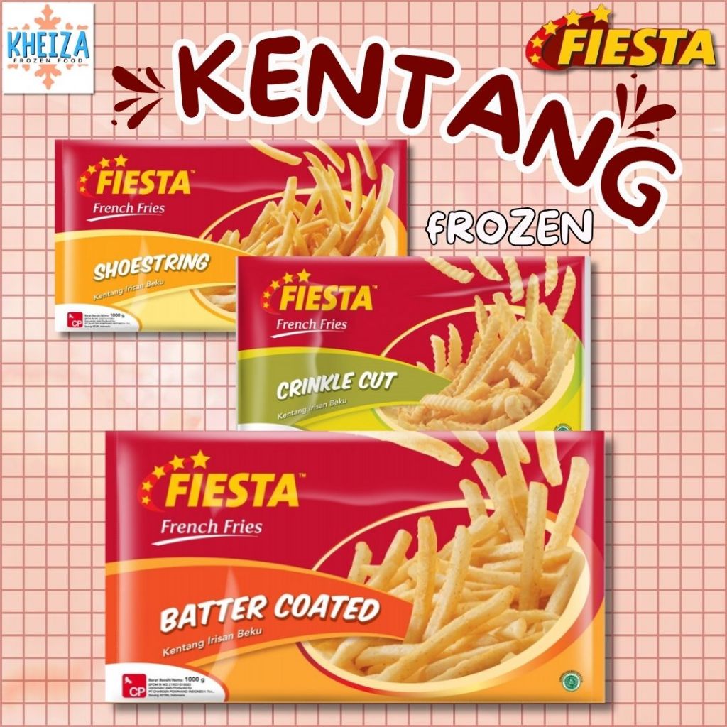 

FIESTA Kentang Beku - Potato Shoestring Crinkle Batter Coated - Kheiza Frozen