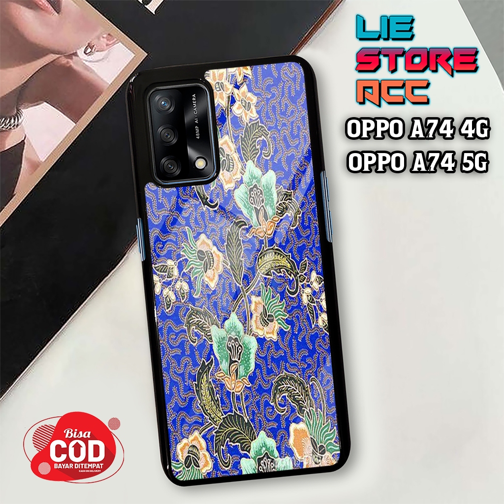 liestore_acc Case OPPO A74 4G / OPPO A74 5G Motif [ BATIK ] Hp Glossy Casing Hardcase Softcase Bisa 
