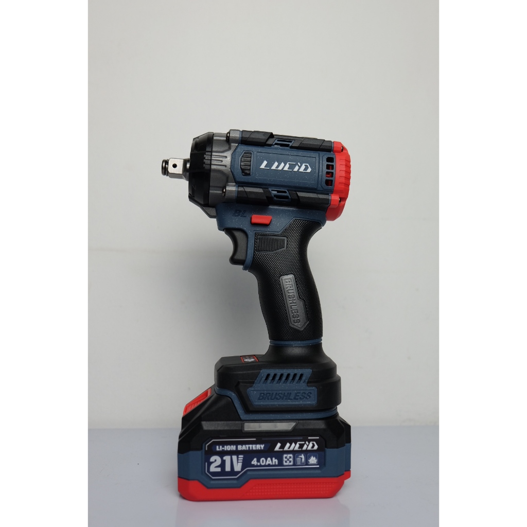 LUCID Bor LH-400, 2 Baterai 21V/4.0 Ah | Mesin Bor Impact Wrench Brushless Tanpa Kabel | Bor Baut/Mu