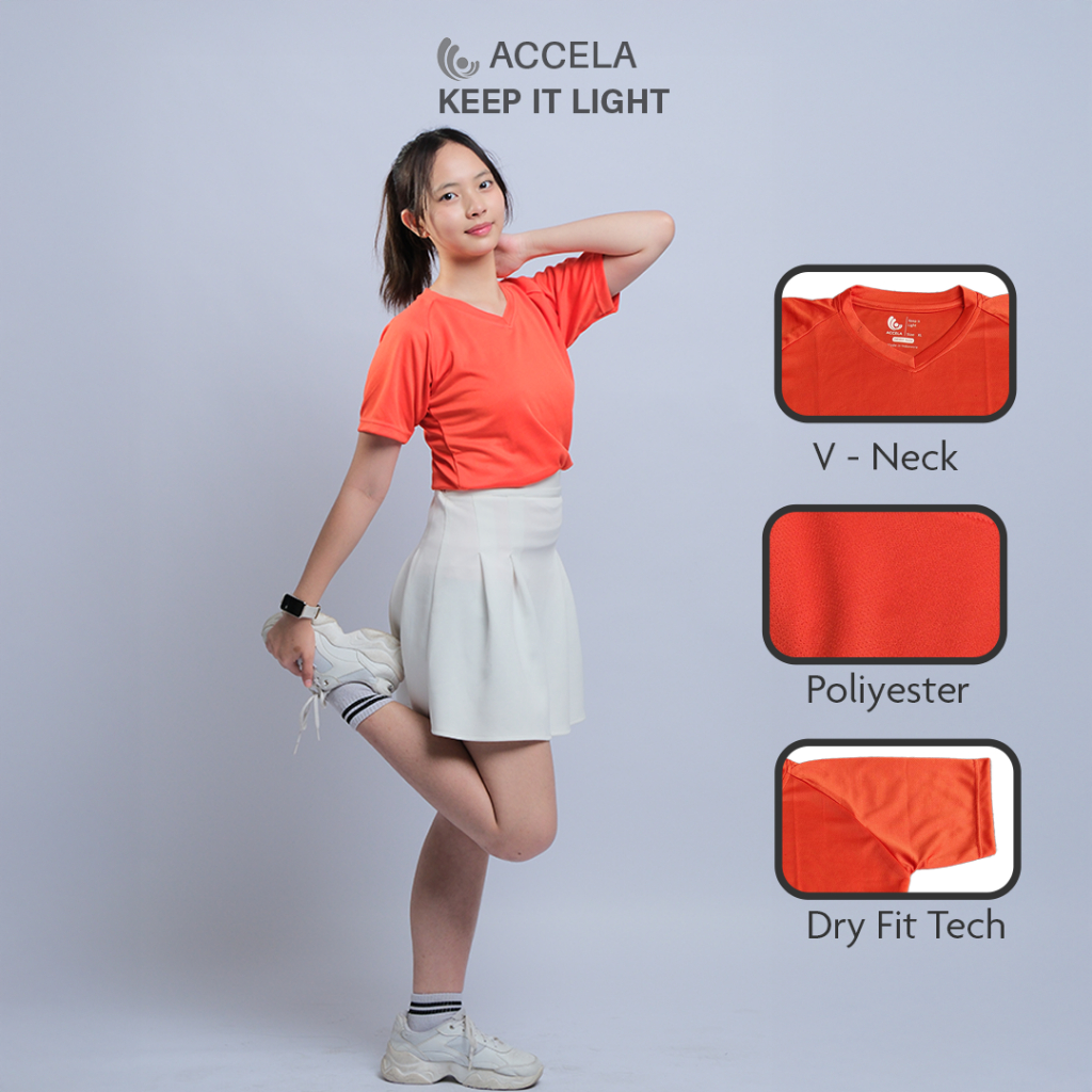 Kaos Olahraga Running  Baju badminton Wanita Baju Olahraga Wanita Muslim [Orens - Accela]