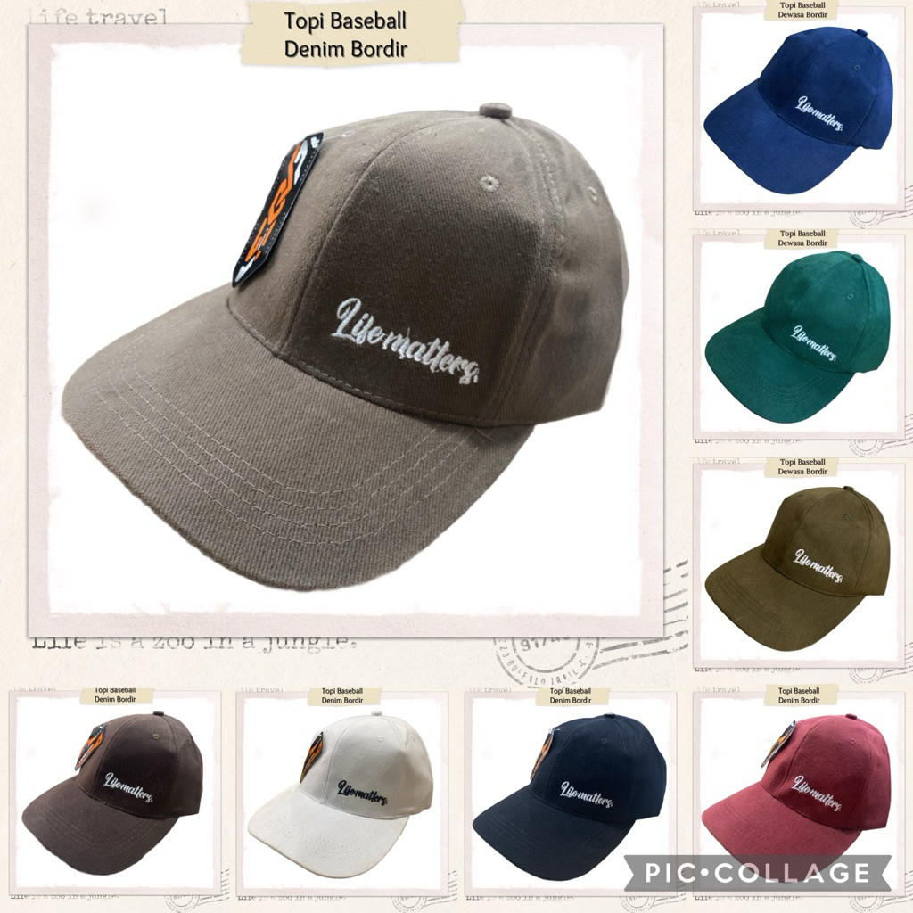 Topi Baseball LIFEMATTERS Dewasa - Topi Baseball Dewasa Bordir Simpel - Topi Baseball Denim Bordir