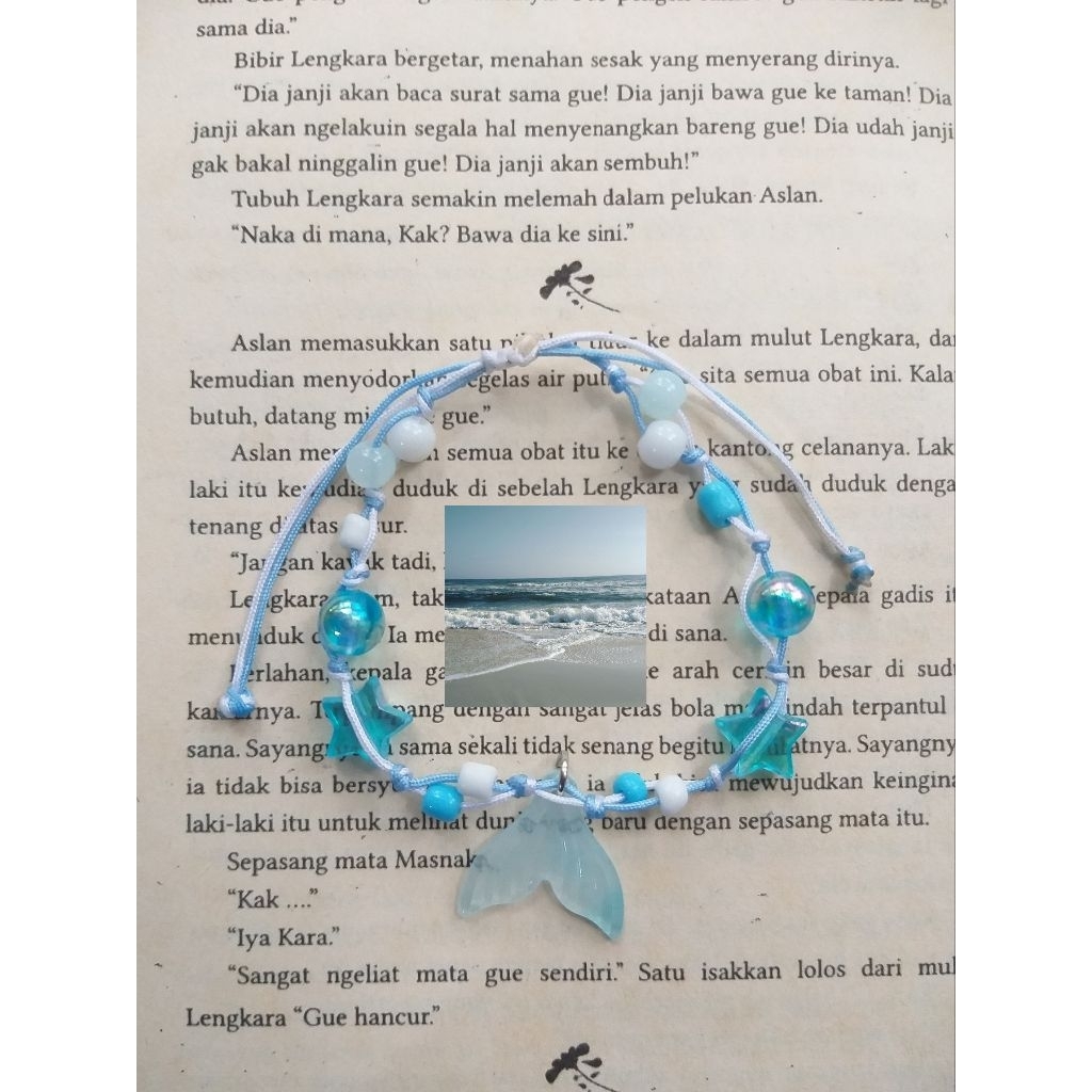 gelang tali giok biru putih