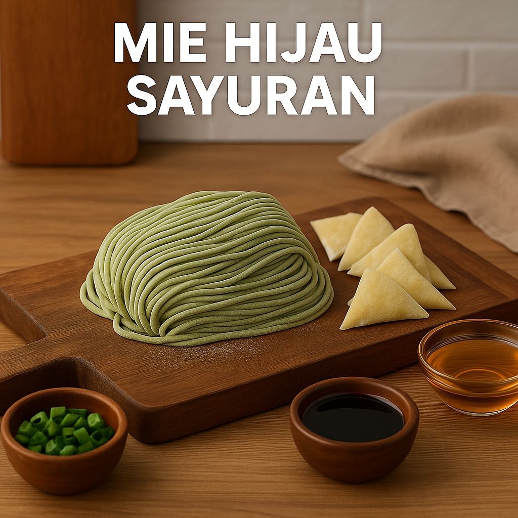 

mie sayuran/mie basah sayur/mie hijau mentah/mie sehat homemade