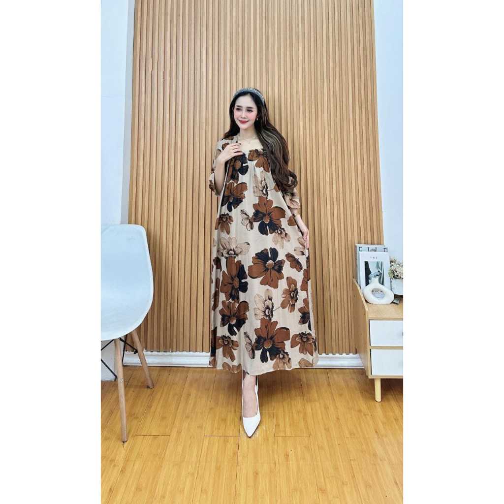 Daster Fuji Rayon Lengan Panjang Karet Dada