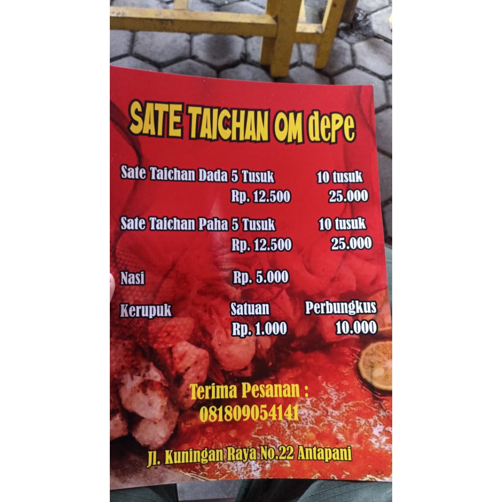 

SateTaichanomdepe//lagiadapromo 10 tusuk +nasi cuman 20k
