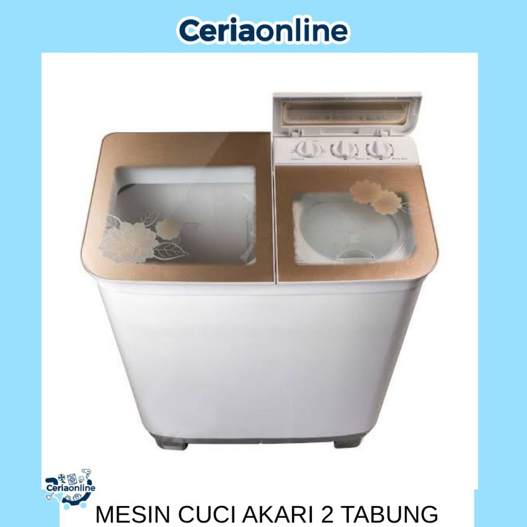 Mesin Cuci 2 Tabung AKARI Turbo Spin AWM-88SK Kapasitas 8KG