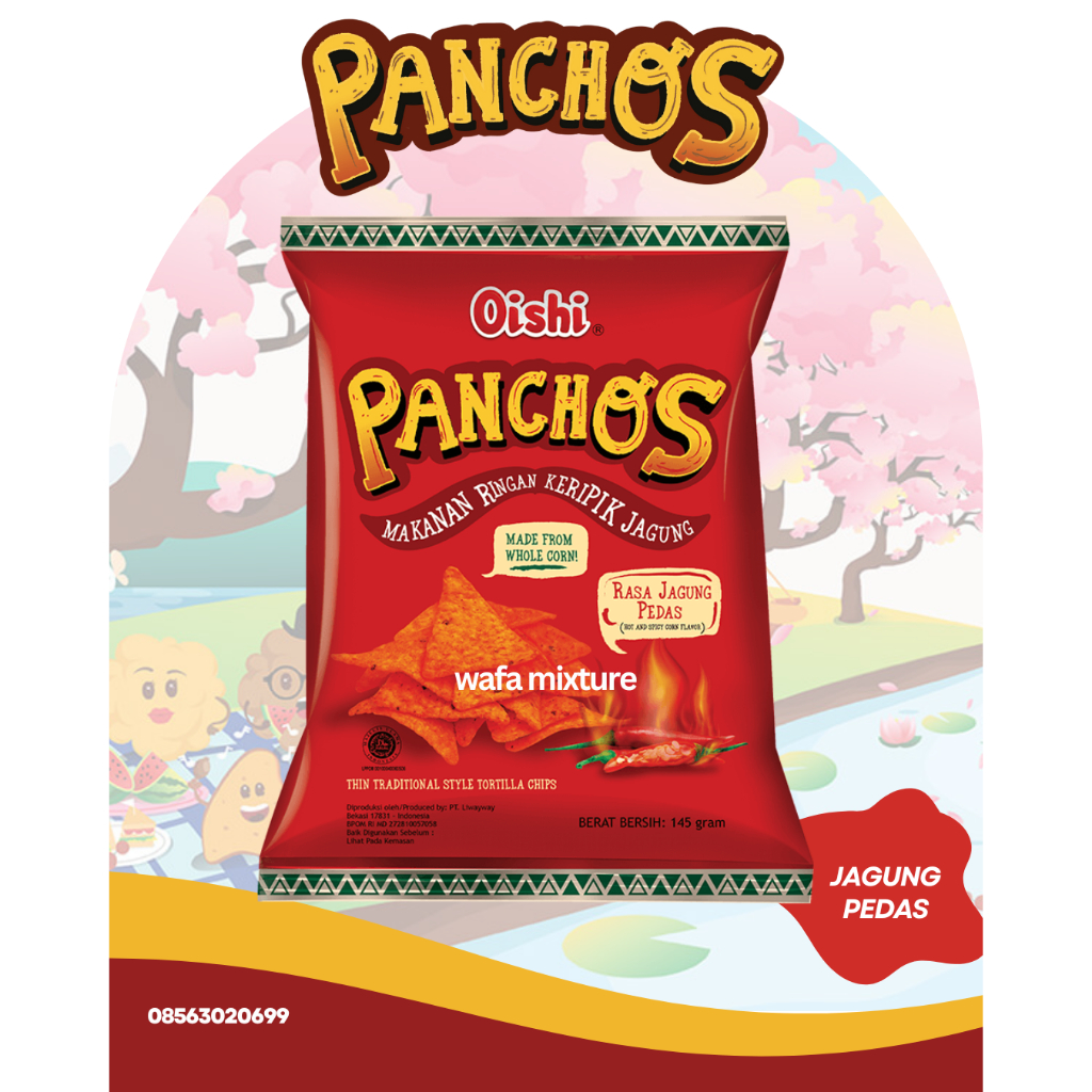 

Oishi panchos jagung pedas 145gr