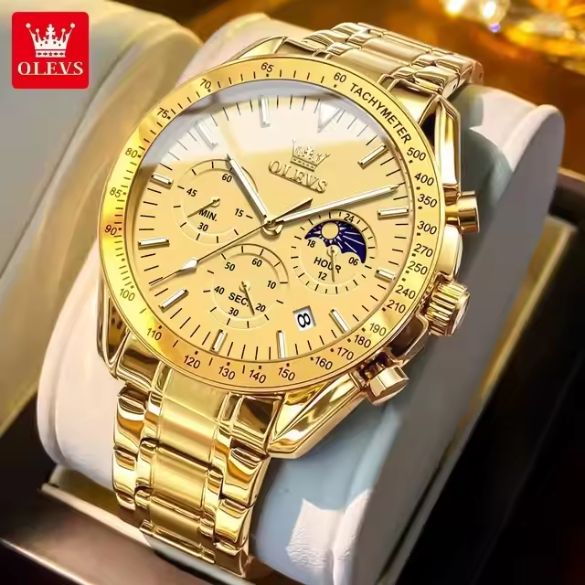 Olevs Jam Tangan Original Terbaru Anti Air Stainless Steel Fashion Mewah Blue Black Rose Gold Watch
