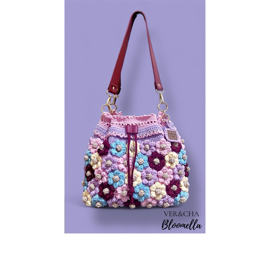 (VER&CHA) BloomElla bag Tas Rajut bunga puff