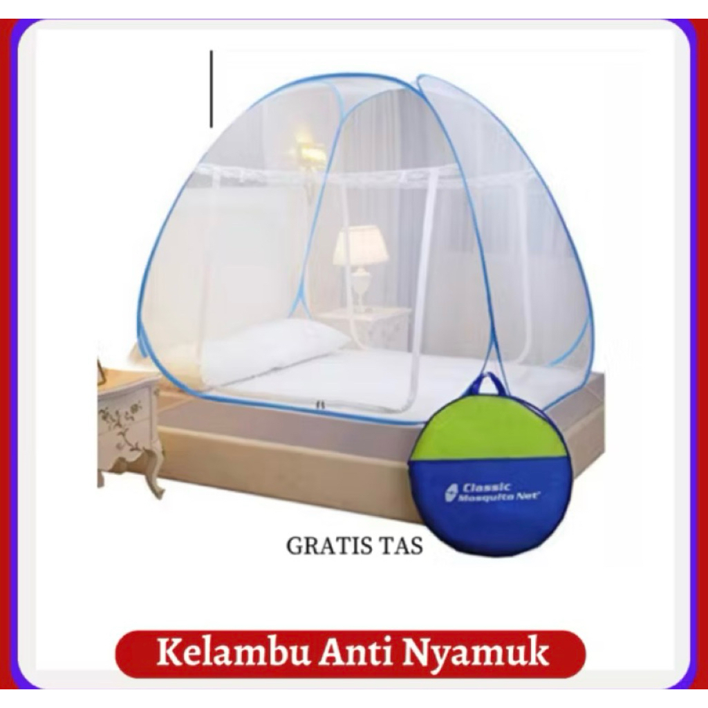 KELAMBU BUTTERFLY 100% ORI / Kelambu Tempat Tidur Dewasa Portable 2 Pintu Resleting Bawah Bolong/KEL