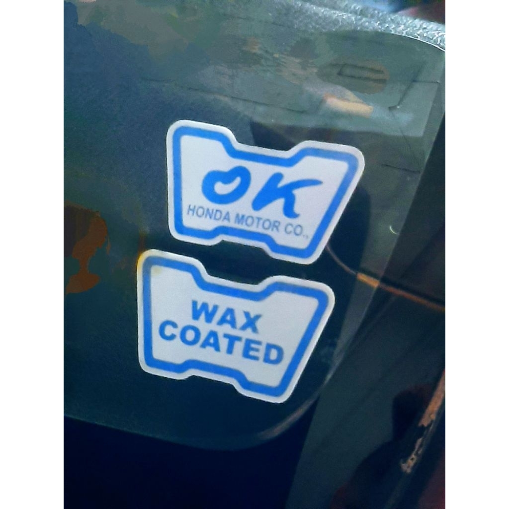 Stiker sticker OEM look kaca depan WAX COATED OK Honda civic LX, grand civic, genio, estilo, nouva, 