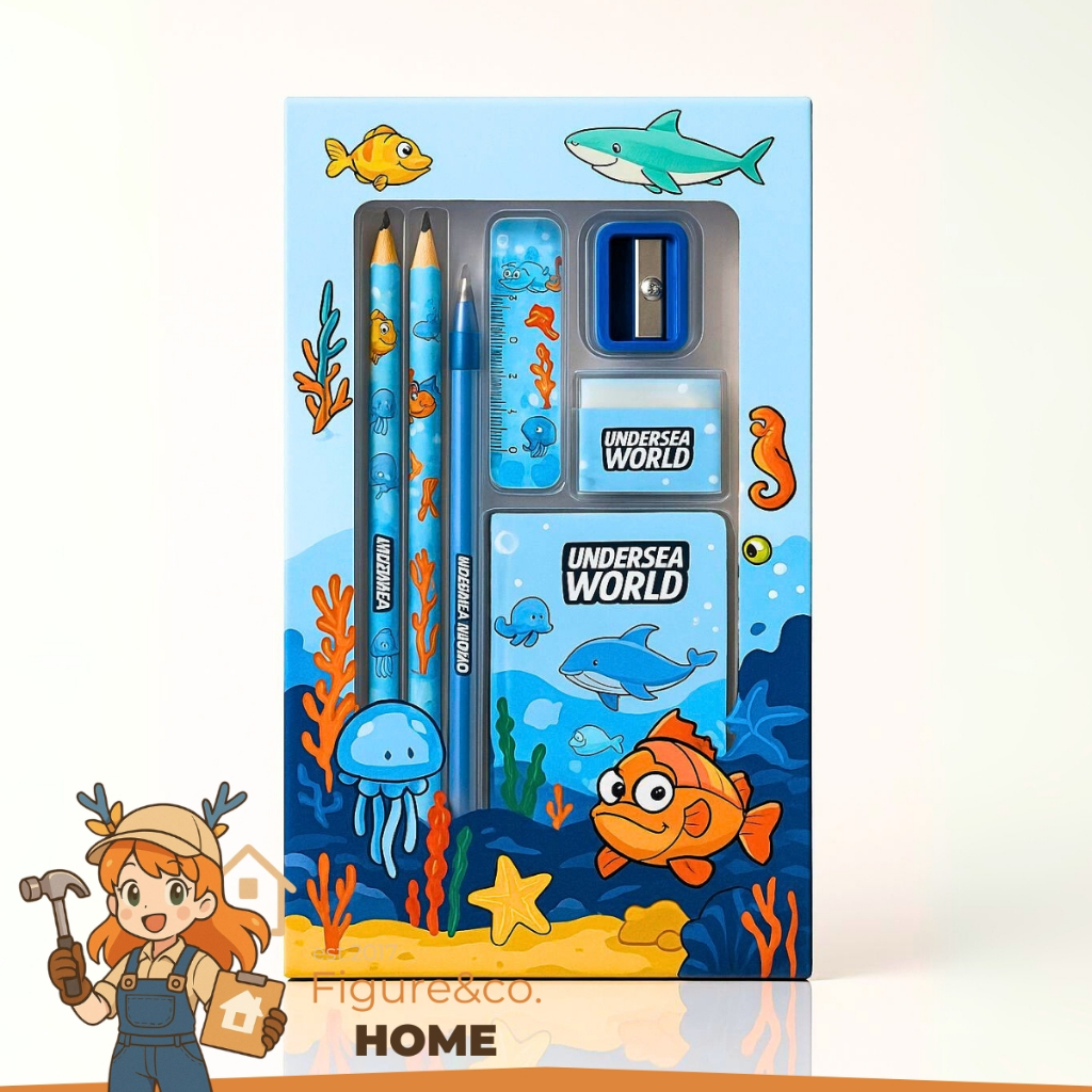 

[FM] - ATK Set / Stationery Set Perlengkapan Tulis Anak 7 in 1