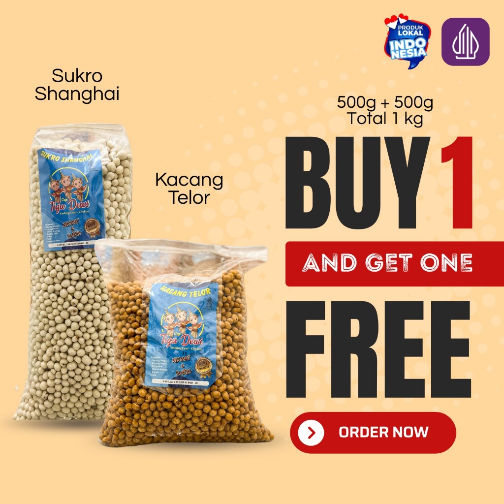 

[PROMO BELI 1 DAPET 2] KACANG TELUR GORENG SUKRO SHANGHAI KACANG TELOR GORENG