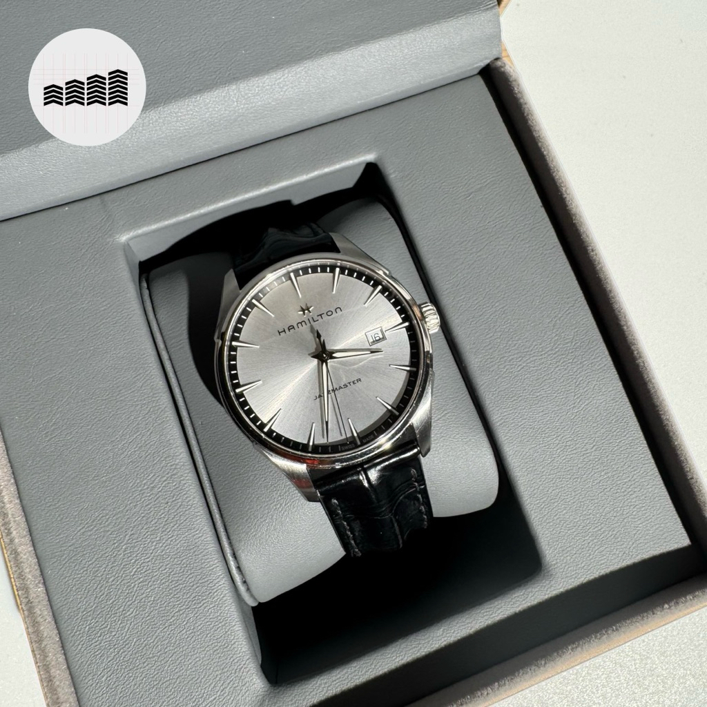 Jam Tangan Pria Original Hamilton Jazzmaster Gent Quartz Silver Dial H32451751 Mint Condition - 40mm