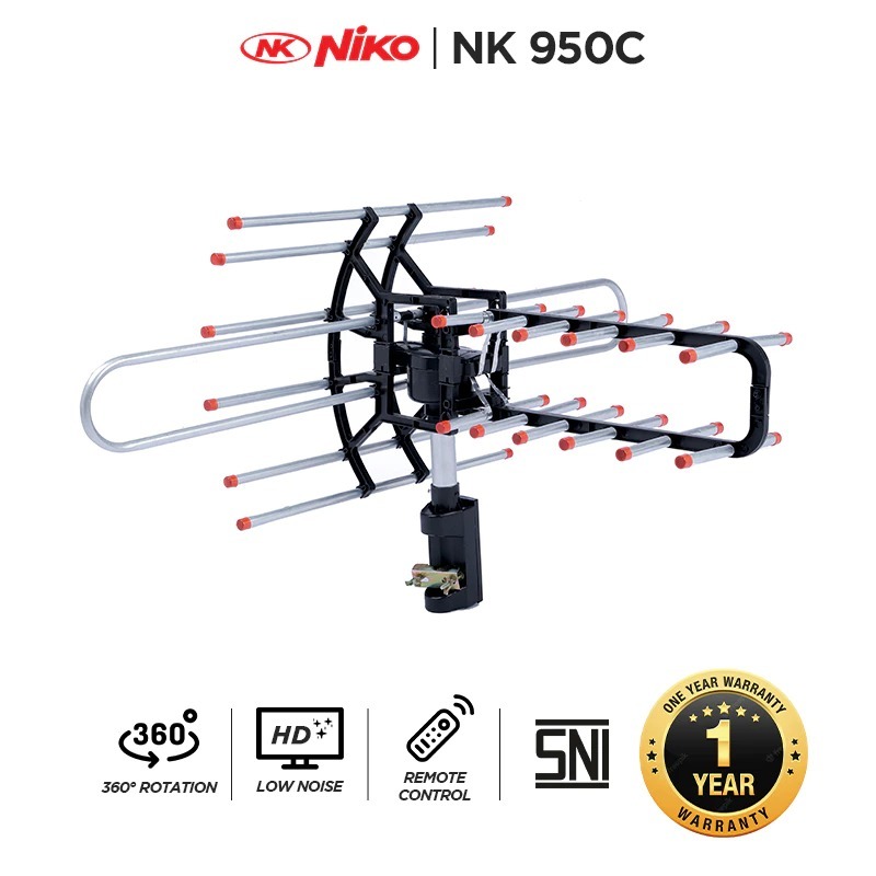 Niko Antena Outdoor Remote + Booster NK 950C / Antena TV Remote TV DIGITAL Garansi Resmi