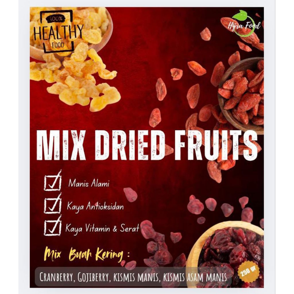 

Mix Dried Fruit Organic Food Healthy Food Raisins Cranberry Goji Berry [Mix Buah Kering]