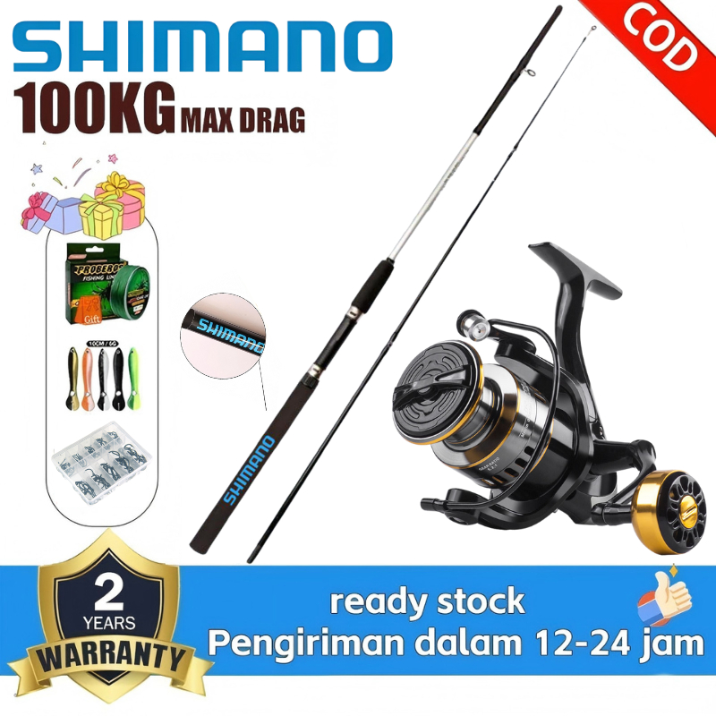 Gilang_Store SHIMANO pancingan set lengkap 1000-7000 Reel Spinning Power Handle Fishing bc murah