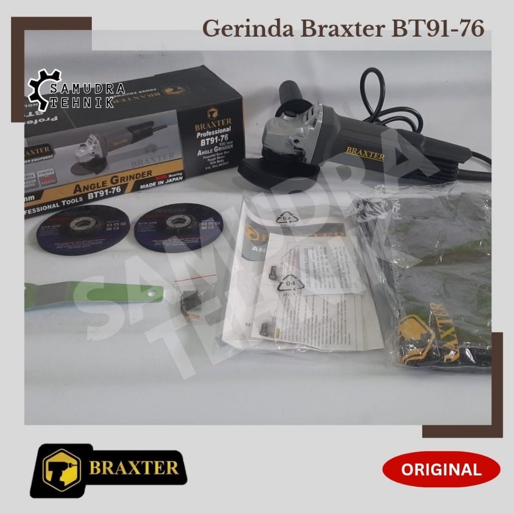 BRAXTER MESIN GERINDA TANGAN BT 91-76 MESIN GERINDA 4" SAKLAR BELAKANG