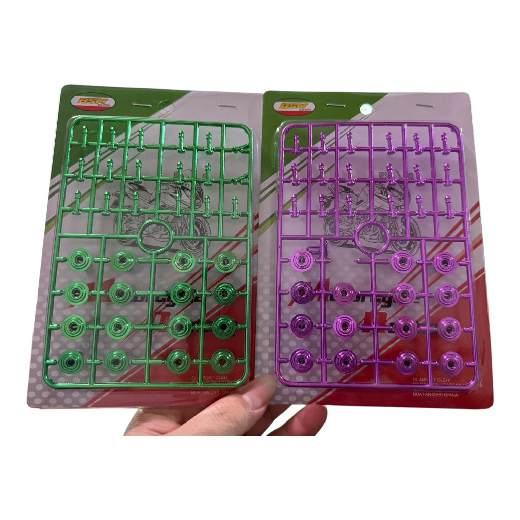 New Baut klip warna harga 1 pack 16 pcs baut kancing warna baut probolt body klip universal