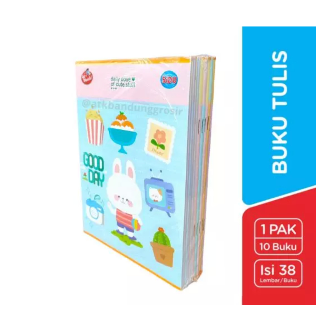 

Buku Tulis Sidu 38 lembar / Buku Sidu 38 lembar Buku Tulis Sinar Dunia Per Pak 10 Pcs / PB EDUKASI ANAK - PBNB