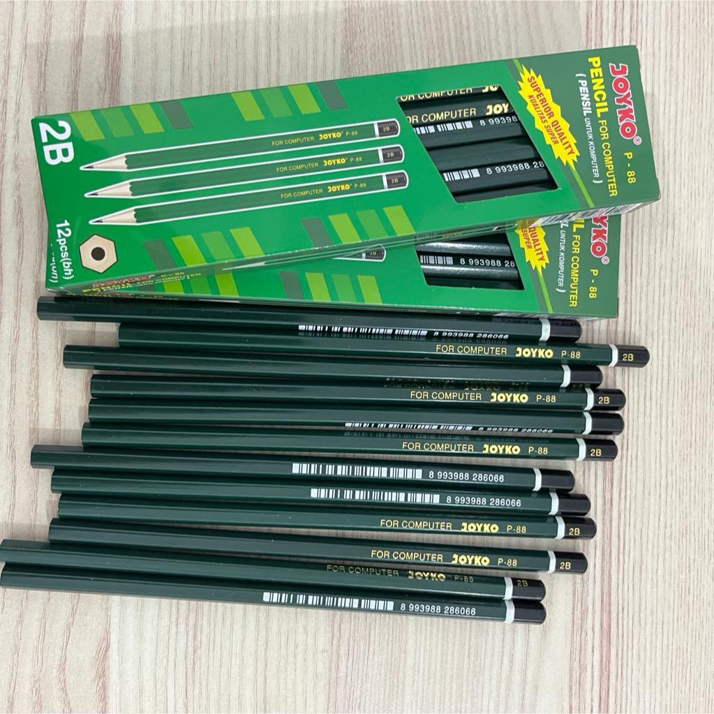 

12 pcs Pensil 2B Joyko P-88 Pencil untuk Komputer Stationery
