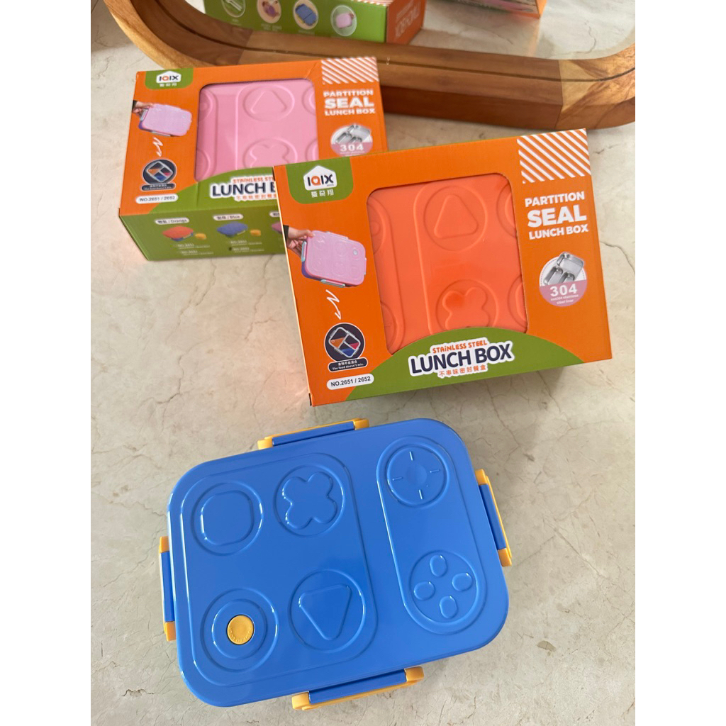 KOTAK BEKAL LUNCH BOX ANTI CAMPUR SEKAT 3 FREE SENDOK GARPU DAN TEMPAT SAMBAL BPA FREE ANTI CAMPUR