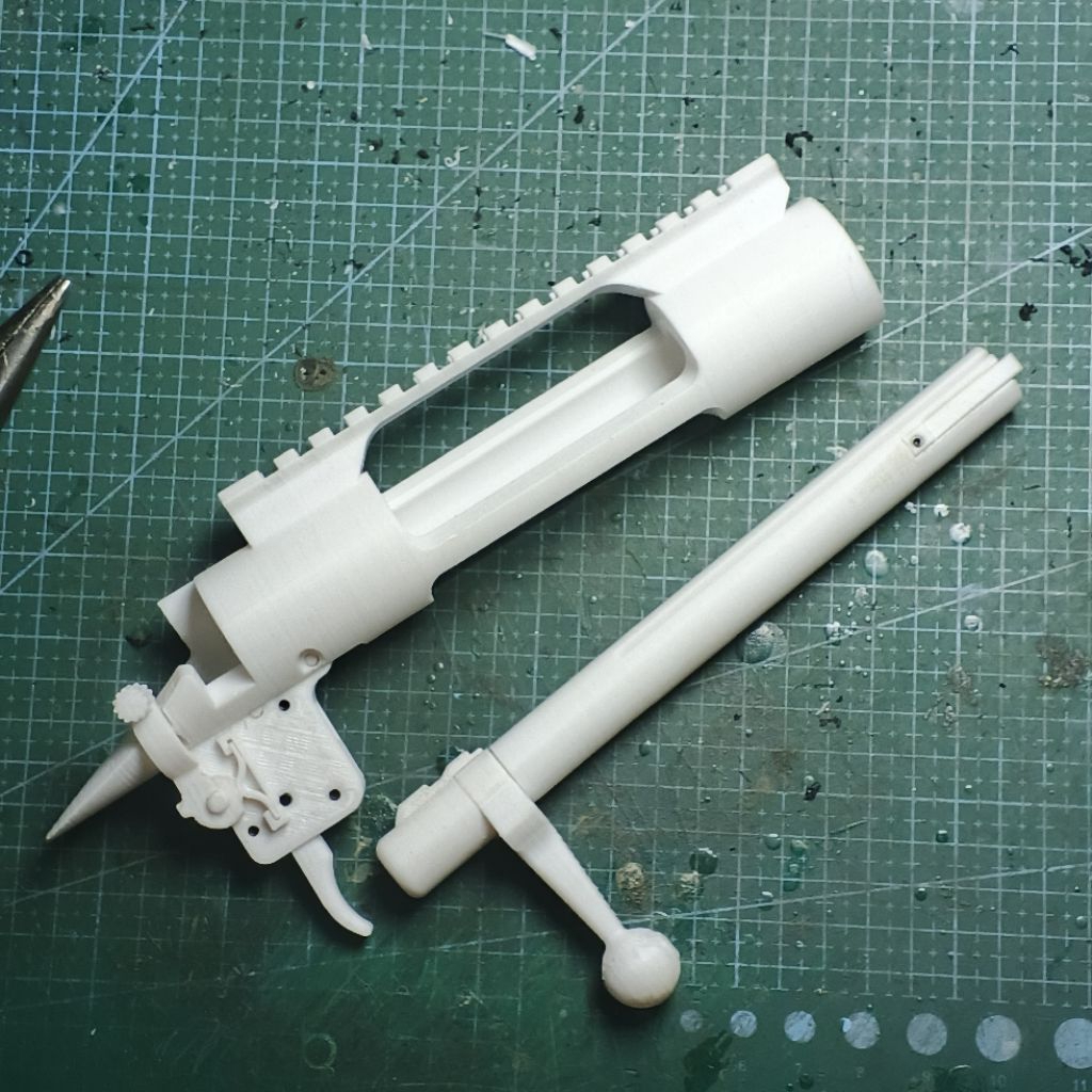Educational Toy 3D Printed Dummy Bolt Action Set Remington 700 MOD .308 Win Bahan Plastik