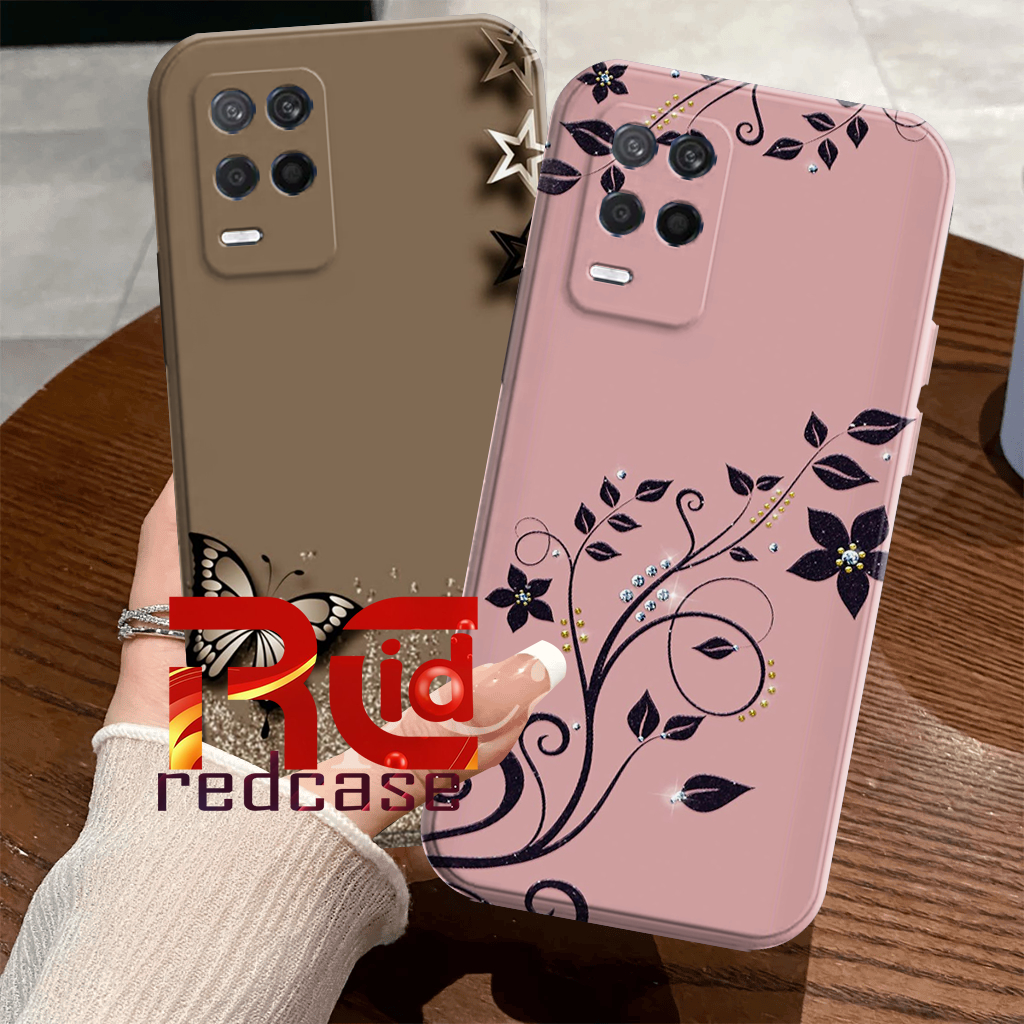 Casing Hp Oppo A54 Softcase Lentur Procamera Motif Bunga Kekinian