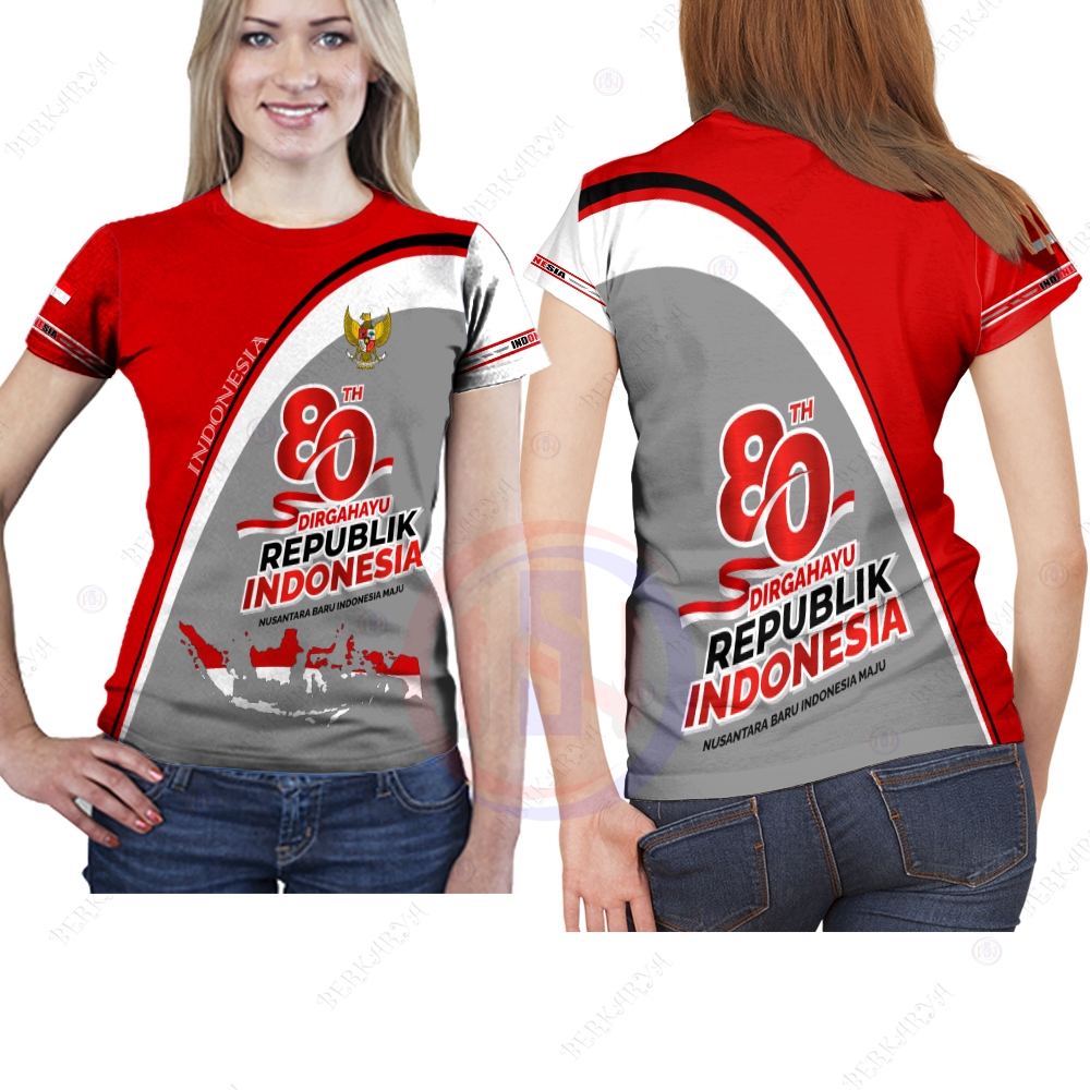Atasan Wanita Baju 17 Agustus Kemerdekaan Indonesia Kaos 17 Agustus Fullprint Terbaru