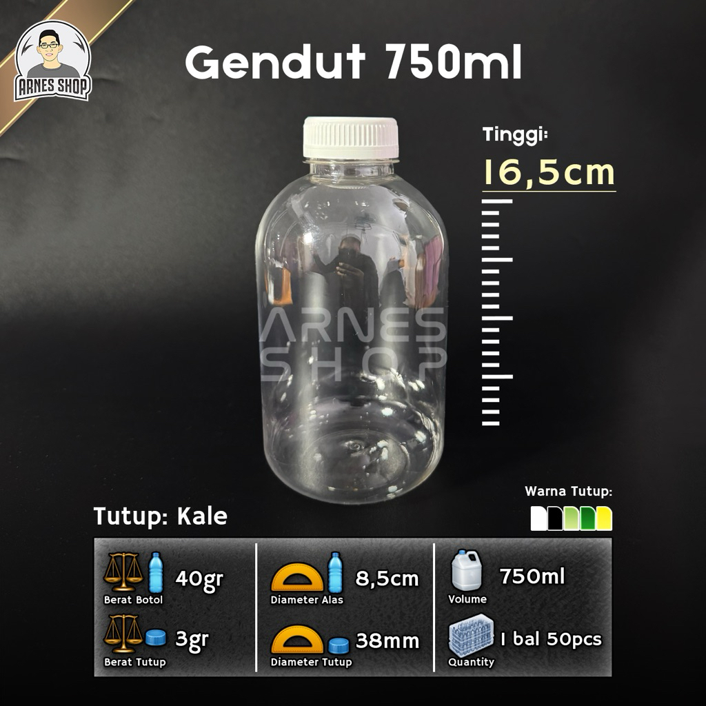 Botol Plastik Gendut 750 ml PET