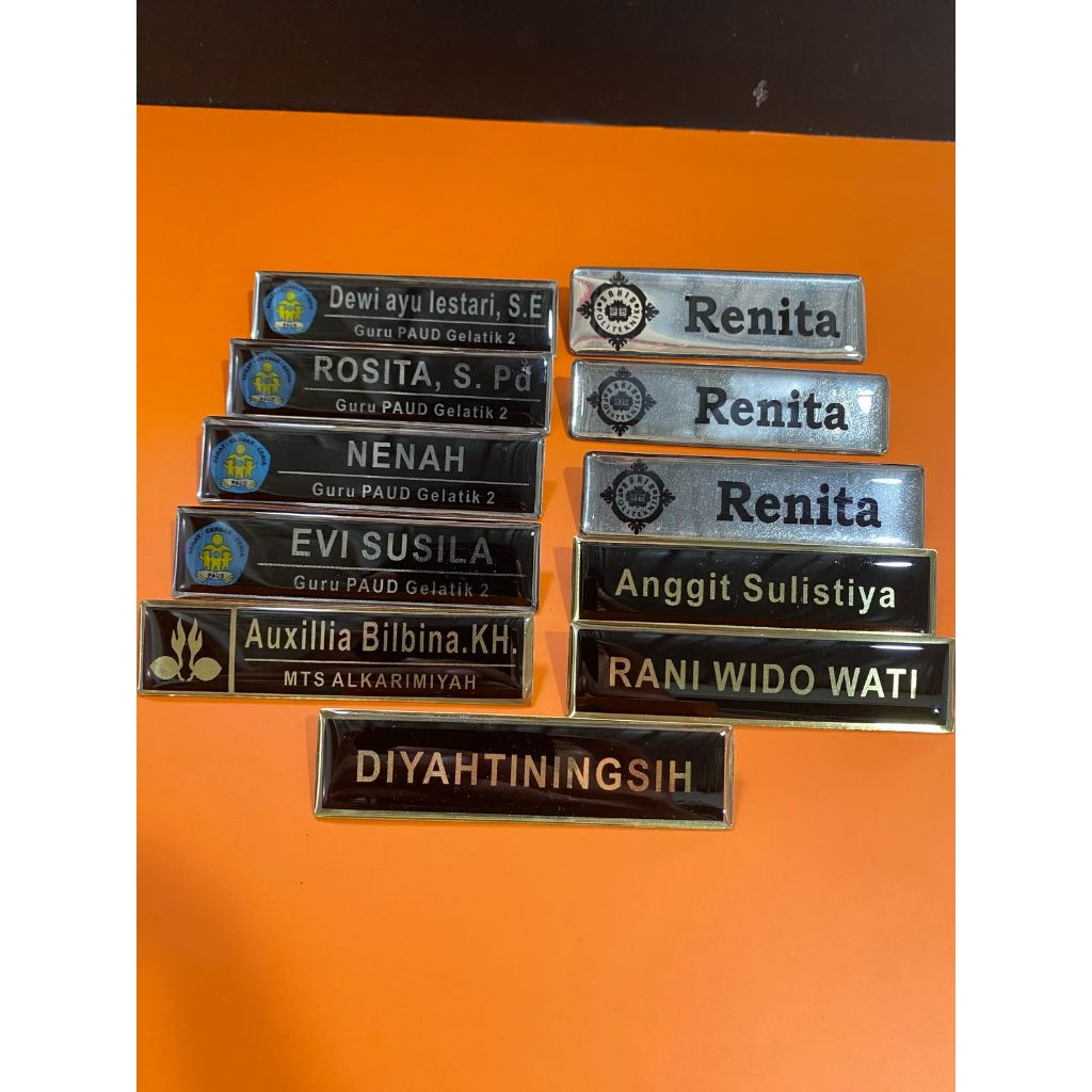 

Nametag/Papan Nama/Nama Custom/Akrilik/Kuningan/Steinless