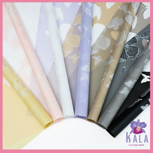 

20 lembar Kertas Buket Motif Kupu Kupu Butterfly Flower Wrapping Cellophane KB6196