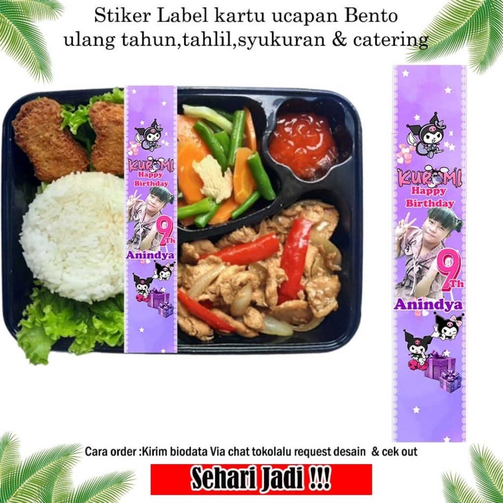 

Stiker label makanan bento isi 50-100 pcs ukuran 30*5cm + Desain foto REQUEST VIA CHAT stiker bento/stiker box nasi/stiker kartu ucapan ultah/stiker kartu ucapan khitan