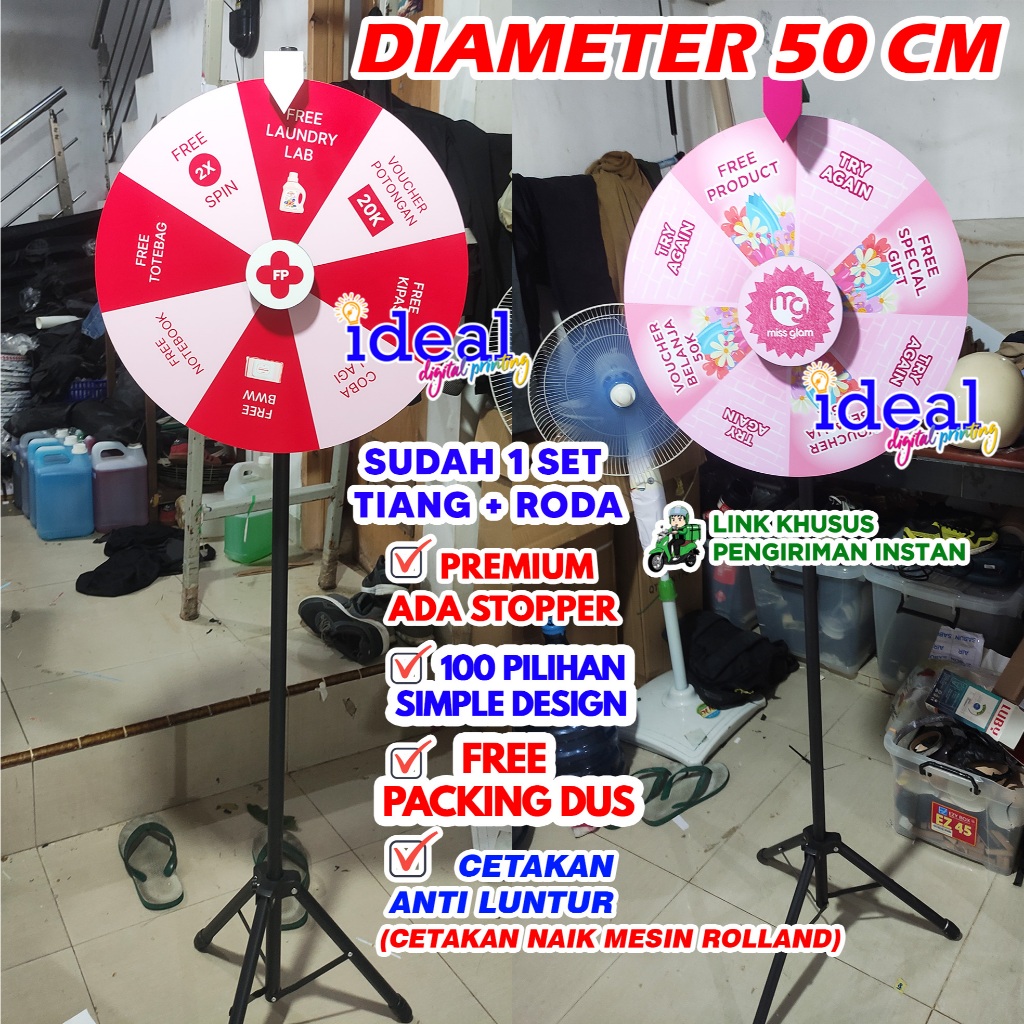Roda undian 50cm , Wheels of fortune spin wheel lucky spin lucky wheels roda hadiah roda keberuntung
