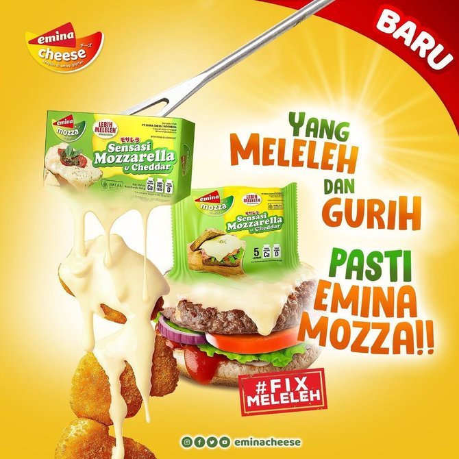

Keju Emina Cheese Mozza 160gr / Keju Mozzarella & Cheddar