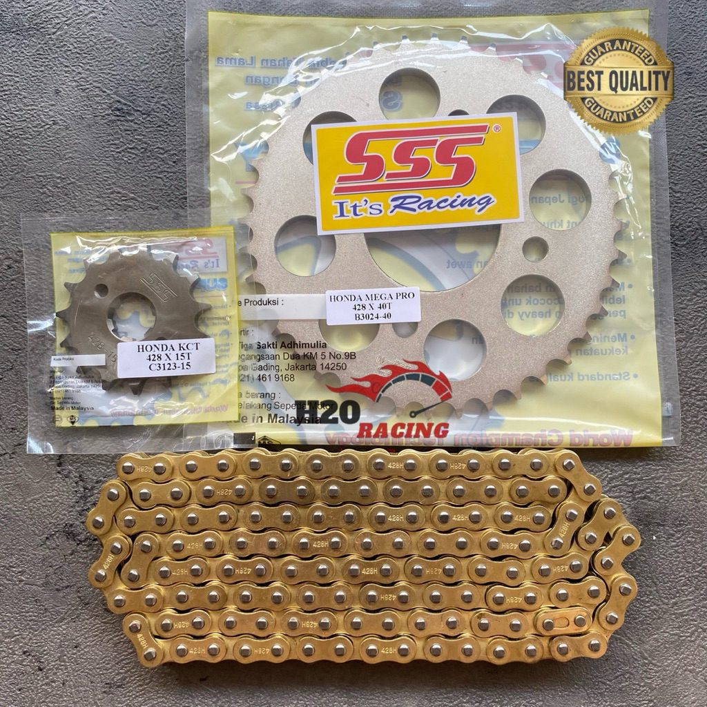 Gear set SSS Honda Gtr150 Sonic150R Megapro150 Cbr150r lubang4 Tiger2000 Verza150 GL Pro100/newTech1