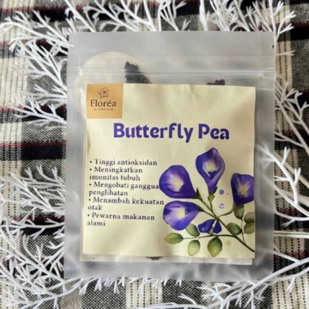 

florèa - Flower Tea Butterfly Pea Teh bunga herbal Teh bunga alami Teh kesehatan sachet Teh Instan 5gr