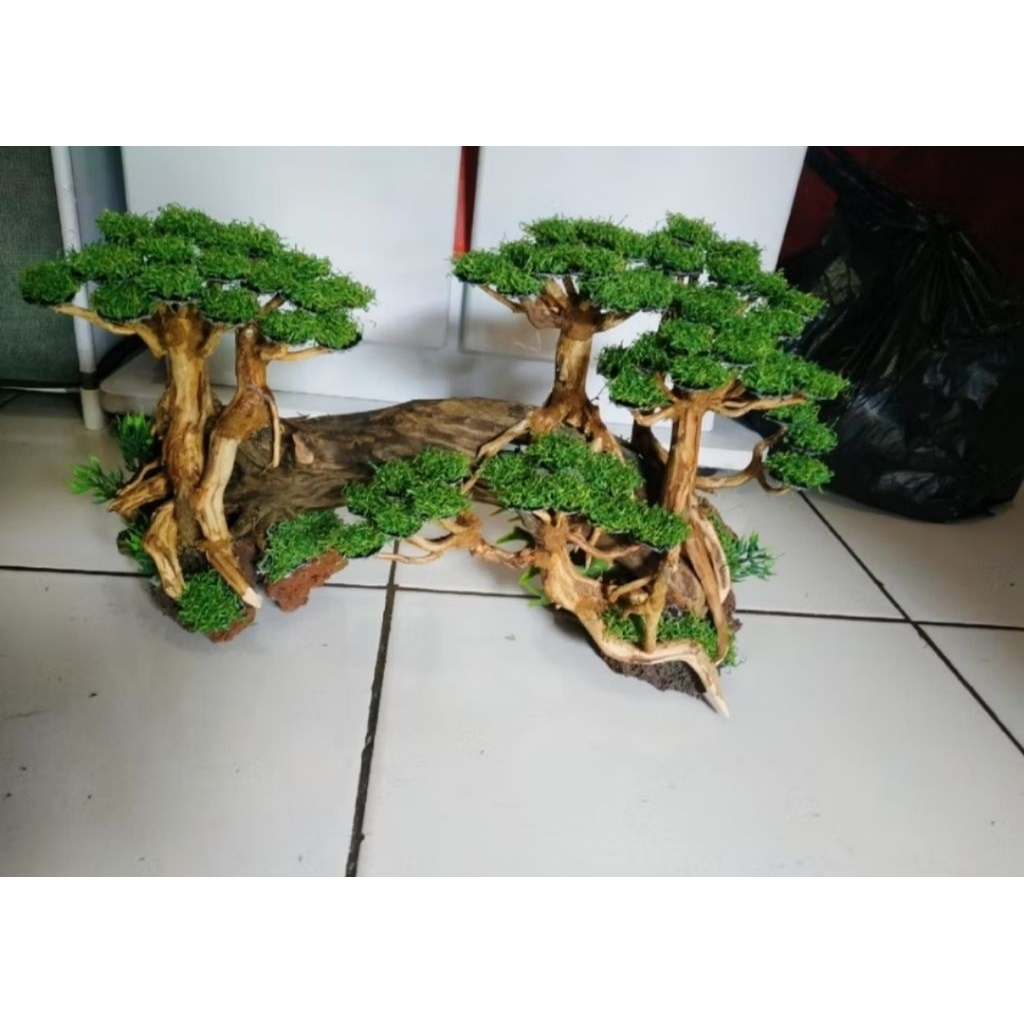 bonsai aquascape moss sintetis/daun sintetis