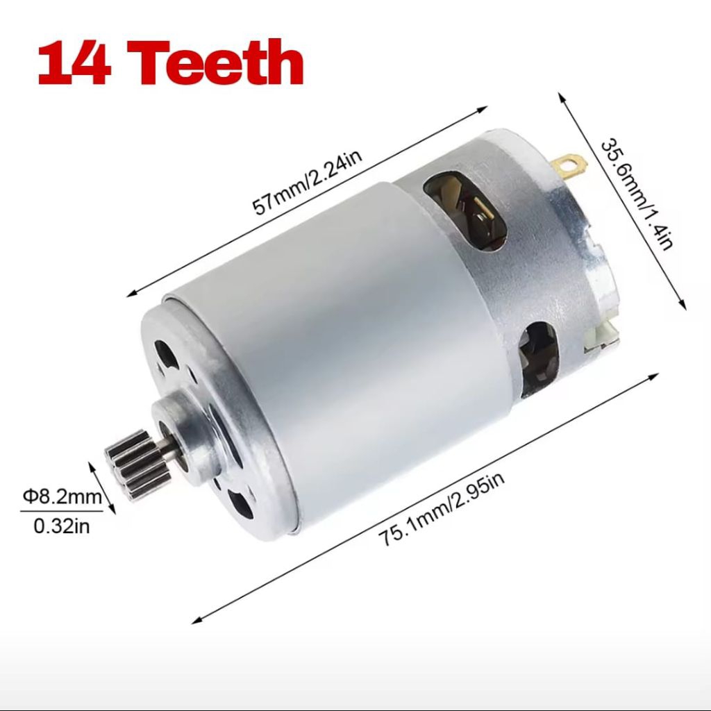 Dinamo DC RS 550 12v Gear Teeth Gigi 14 Chainsaw Jet Cleaner Bor Cordless NRT