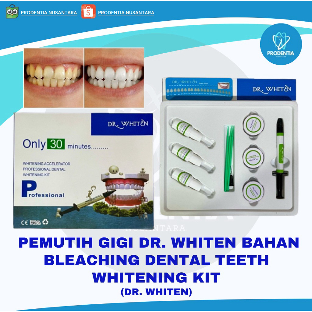 Pemutih Gigi Dr. Whiten Bahan Bleaching Dental Whitening Kit - Dr. Whiten