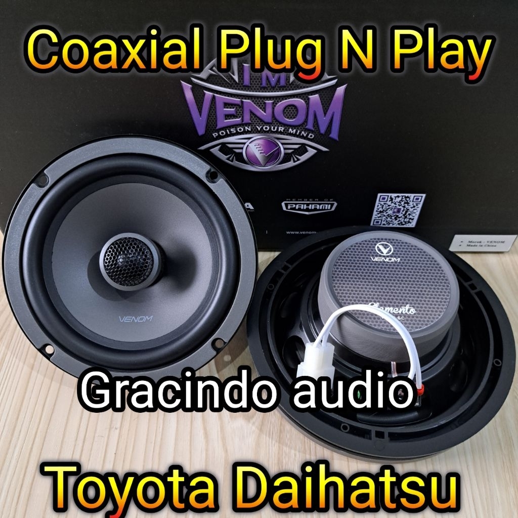 Speaker Coaxial Venom Elemento 6.5inch Plug N Play Pintu Mobil Daihatsu Rocky Original Venom