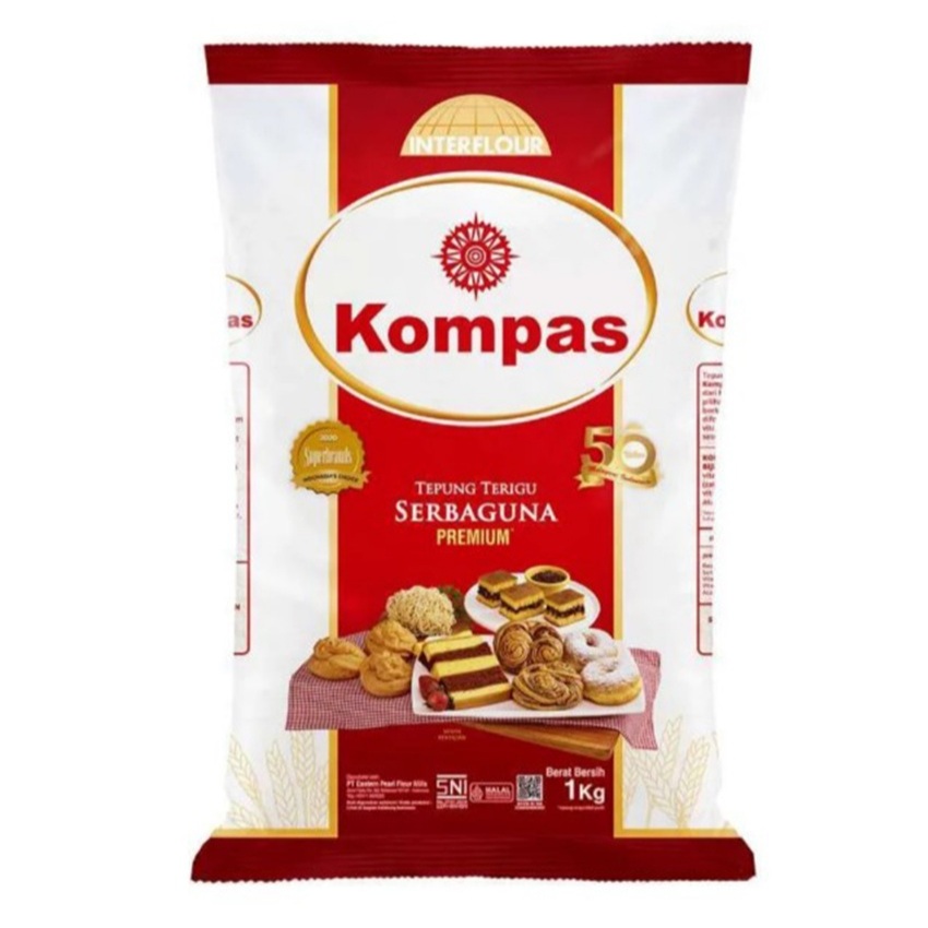 

tepung terigu kompas merah 1 kg