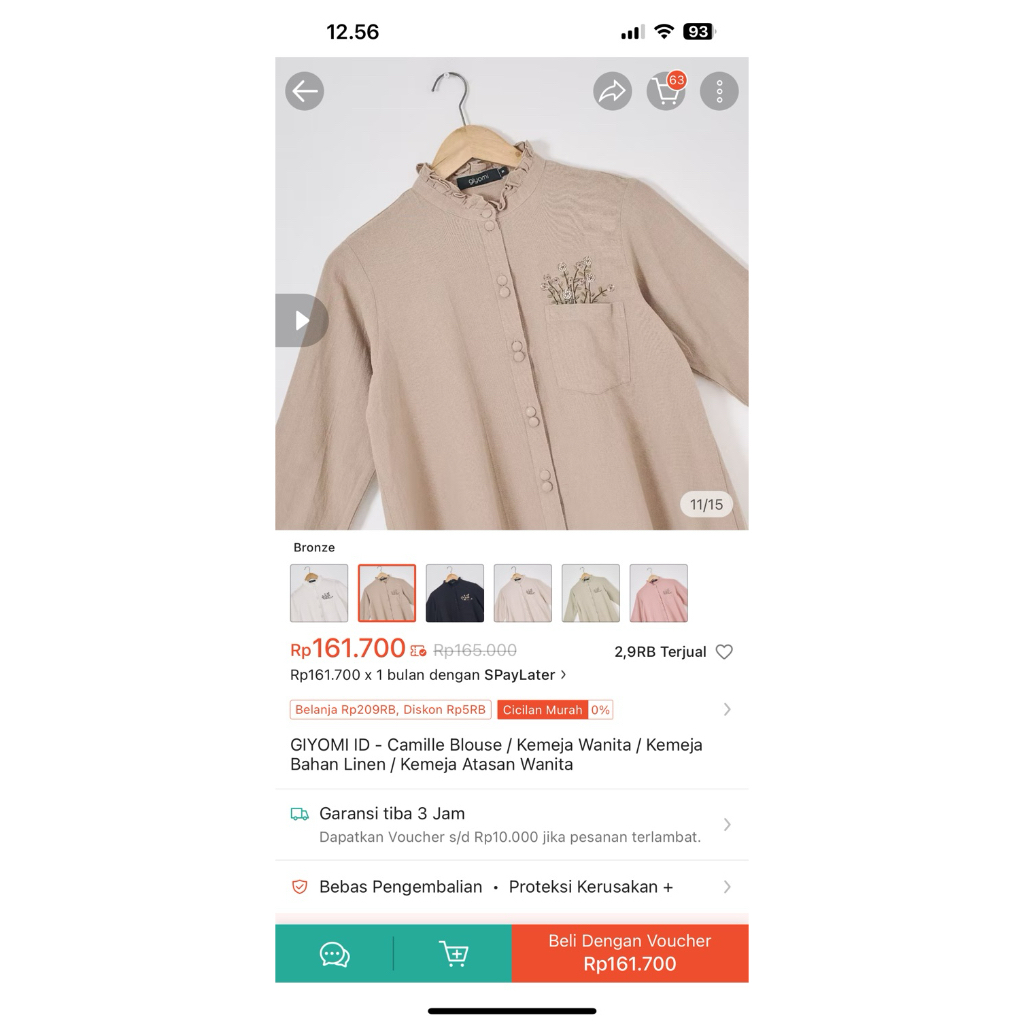 Camille Blouse by Giyomi - Preloved